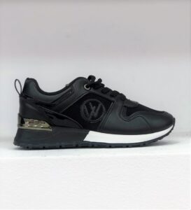 SNEAKERS WHITE/BLACK ΜΕ ΓΥΑΛΙΣΤΕΡΕΣ ΛΕΠΤΟΜΕΡΕΙΕΣ ΚΑΙ ΔΙΧΤΥ - Image 3