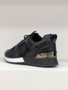 SNEAKERS WHITE/BLACK ΜΕ ΓΥΑΛΙΣΤΕΡΕΣ ΛΕΠΤΟΜΕΡΕΙΕΣ ΚΑΙ ΔΙΧΤΥ - Image 4