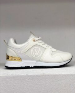 SNEAKERS WHITE/BLACK ΜΕ ΓΥΑΛΙΣΤΕΡΕΣ ΛΕΠΤΟΜΕΡΕΙΕΣ ΚΑΙ ΔΙΧΤΥ - Image 2