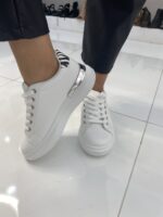 Sneakers ΑΣΠΡΟ ΜΕ ΑΣΗΜΙ ΚΑΙ ZEBRA ΛΕΠΤΟΜΕΡΕΙΑ - Image 2
