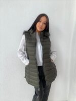 Καπιτονέ γιλέκο με γουνάκι