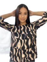 Μπλούζα με καφέ print