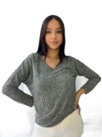 Μπλούζα γκρί εμπριμέ - Image 2