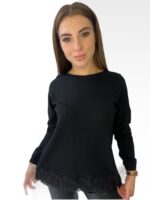 Μαύρη μπλούζα με δαντέλα