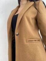 Παλτό μακρύ με κουμπί & τσέπες-Peanut Butter (Ταμπά) - Image 3