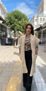 Μασίφ ανοιχτό μπροστινό Teddy γιλέκο