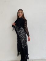 Μασίφ ανοιχτό μπροστινό Teddy γιλέκο με κρόσια