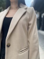 Μασίφ παλτό μπεζ με τσέπες - Image 3