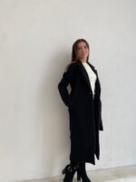 Παλτό longline μακρύ με ζώνη μαύρη - Image 2
