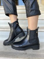 Μποτάκι χαμηλό με χρυσή λεπτομέρεια