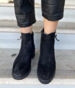 Μαύρα Σουέτ Μποτάκια με φερμουάρ - Image 2