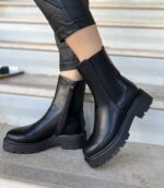 Μαύρα Ματ Μποτάκια με Λάστιχο