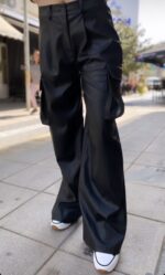 Δερμάτινο παντελόνι με τσέπες