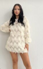 Φόρεμα κοντό με κρόσια - Image 2