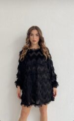 Φόρεμα κοντό με κρόσια - Image 3