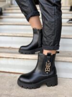 Μαύρα Τρακτερωτά Μποτάκια Με Φερμουάρ - Image 2