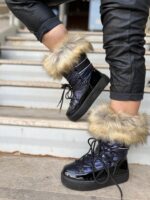 Apres ski μποτάκια με γουνάκι και διπλή σόλα