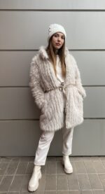 Παλτό γούνα μπεζ