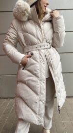 Μπουφάν με κουκούλα και ζώνη - Image 3