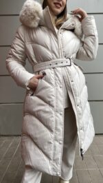 Μπουφάν με κουκούλα και ζώνη - Image 4