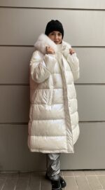 Μακρύ Λευκό μπουφάν