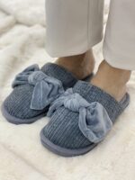 Βελούδινες παντόφλες με φιόγκο