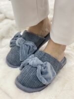 Βελούδινες παντόφλες με φιόγκο - Image 2