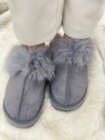 Δίπατες παντόφλες με γούνα