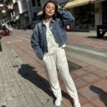 Τζιν τζάκετ με στρας - Μπλε - Image 4